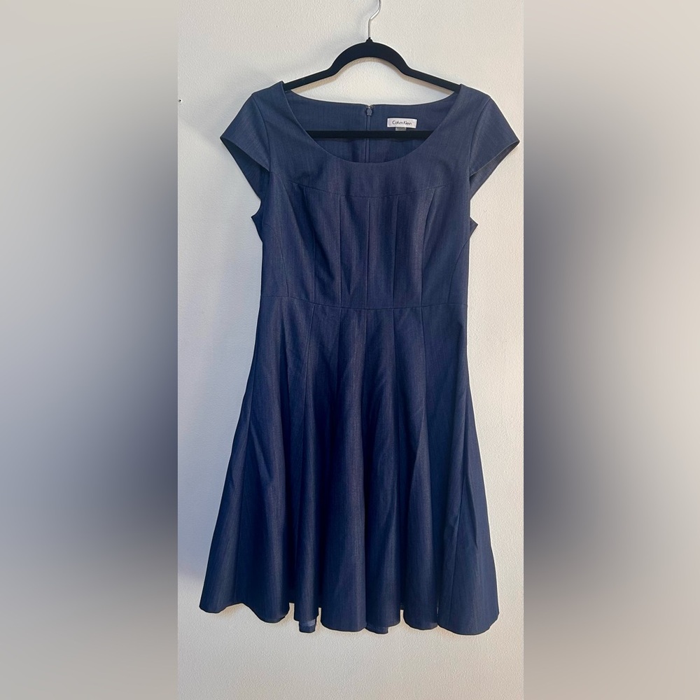 Calvin Klein Navy Fit & Flare Dress